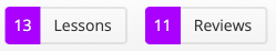 Lesson and Review counts at the top of the page showing remaining counts for the day