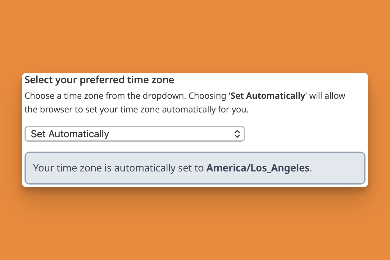The new timezone setting