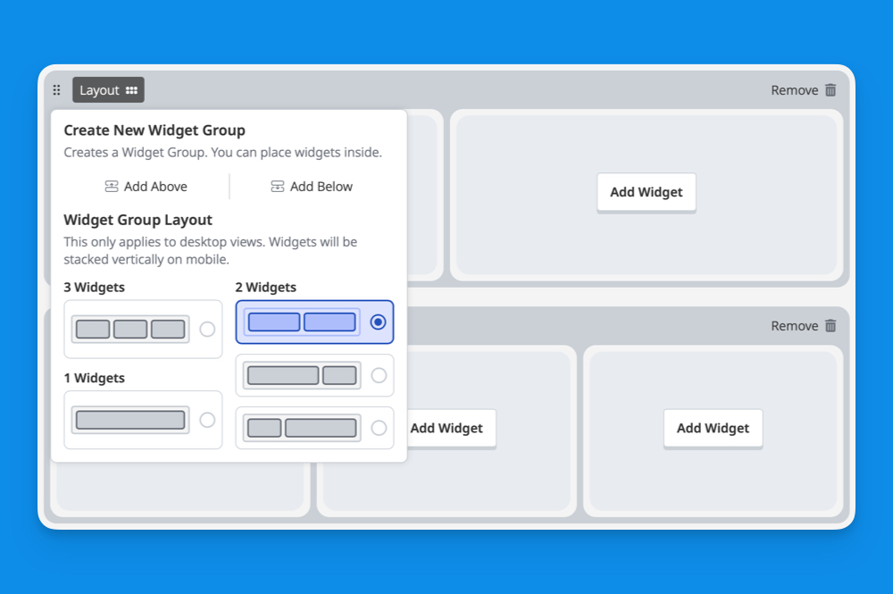 Customizing your dashboard layout